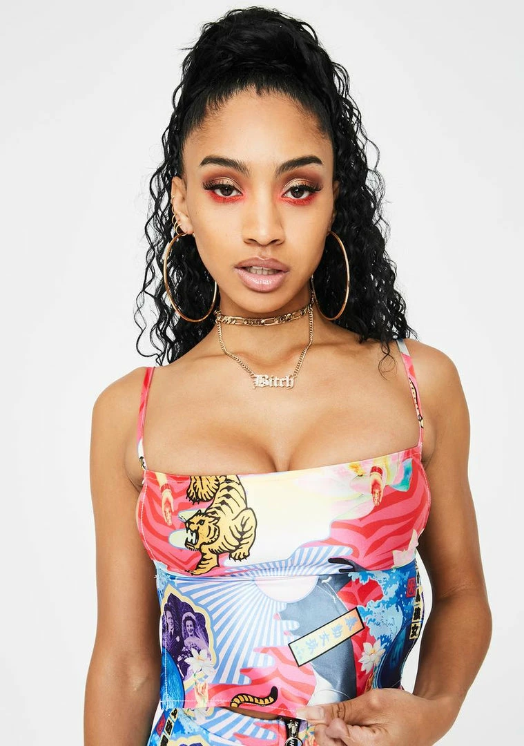 Cheap ๐ Elsie & Fred Neverending Story Backless Silky Crop Top ๐ 3 Elsie & Fred Neverending Story Backless Silky Crop Top