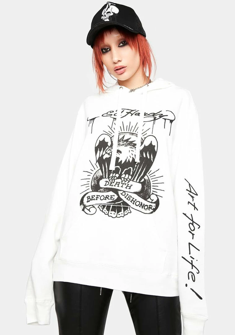 Cheap ⭐ Ed Hardy Cloud Dancer Graphic Hoodie Tops ❤️ 3 Ed Hardy Cloud Dancer Graphic Hoodie Tops