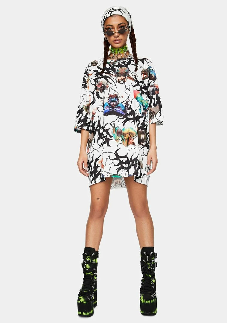 Top 10 🧨 DAMAGE White Abstract Tee ✨ 5 DAMAGE White Abstract Tee