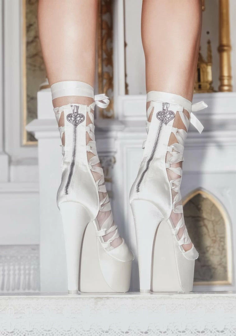 Best Sale ๐งจ Unholy Platform ๐ Heels Forever Bound Lace-Up ๐ Heels ๐ 6 Unholy Platform Heels Forever Bound Lace-Up Heels