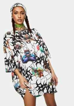 DAMAGE White Abstract Tee