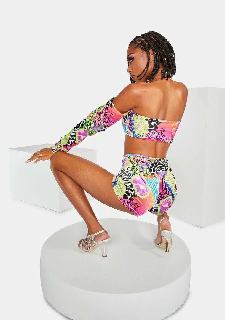 Hot Sale โจ Elsie & Fred Grounded Print Velvet Lace-Up Shorts Bottoms ๐ 6 Elsie & Fred Grounded Print Velvet Lace-Up Shorts Bottoms