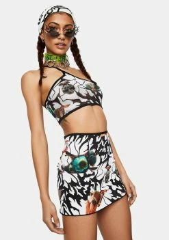 DAMAGE Bottoms Lace Up Back Mini Skirt