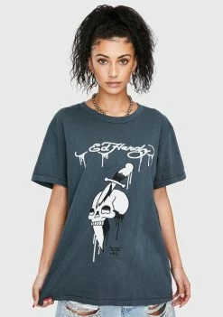 Ed Hardy Charcoal Graphic Tee