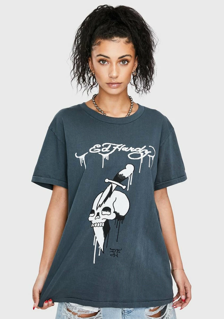 Discount π₯ Ed Hardy Charcoal Graphic Tee π― 3 Ed Hardy Charcoal Graphic Tee