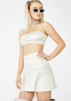 Elsie & Fred Cassie Rhinestone Fringe Skirt Bottoms