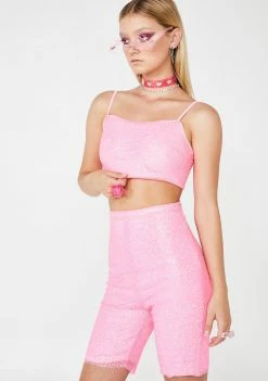 Elsie & Fred Pacific Palisades Glitter Crop Top Tops