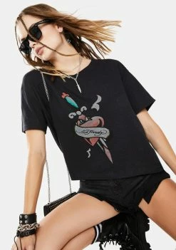 Ed Hardy Black Heart Graphic Tee Tops