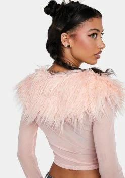 Flash Sale ⌛ Elsie & Fred Gostosa Sheer Fur Collar Cardigan Knit Cardigans ⭐ 9 Elsie & Fred Gostosa Sheer Fur Collar Cardigan Knit Cardigans