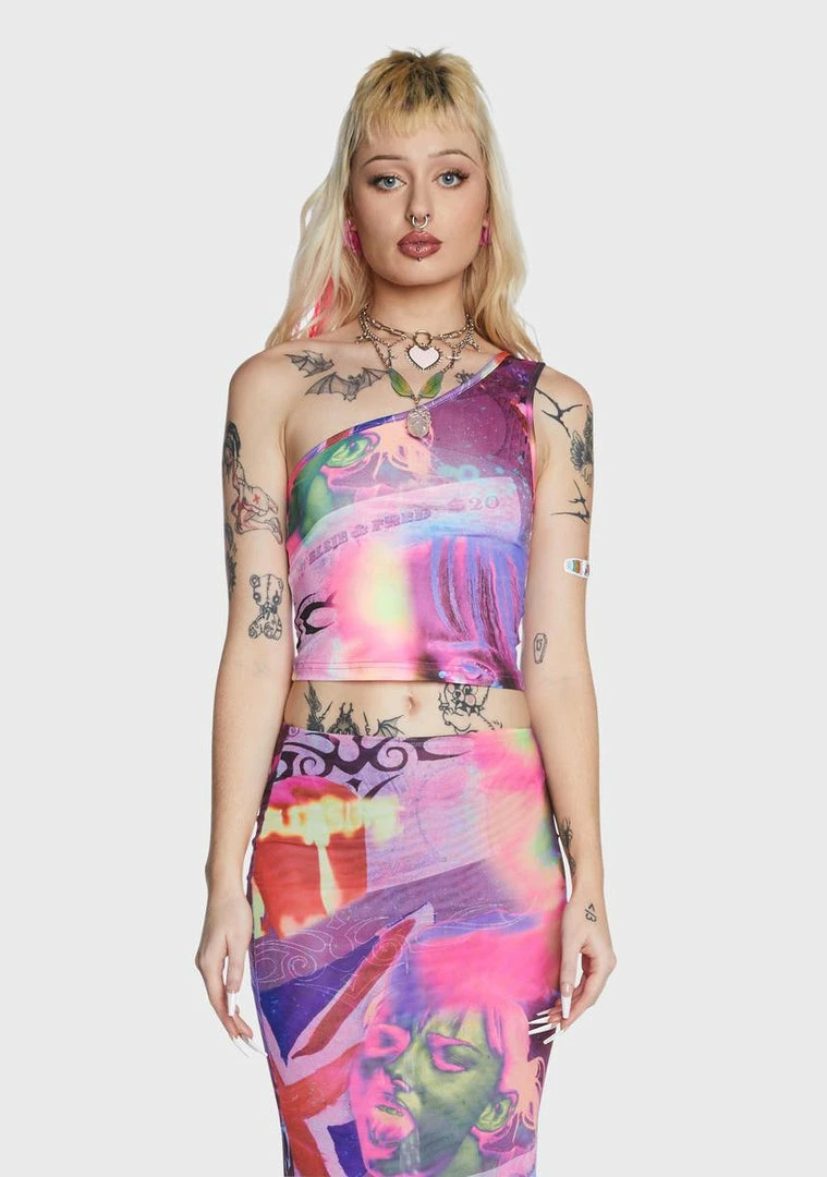 Buy ๐ Elsie & Fred Pleasure Print Asymmetric Top ๐งจ 3 Elsie & Fred Pleasure Print Asymmetric Top