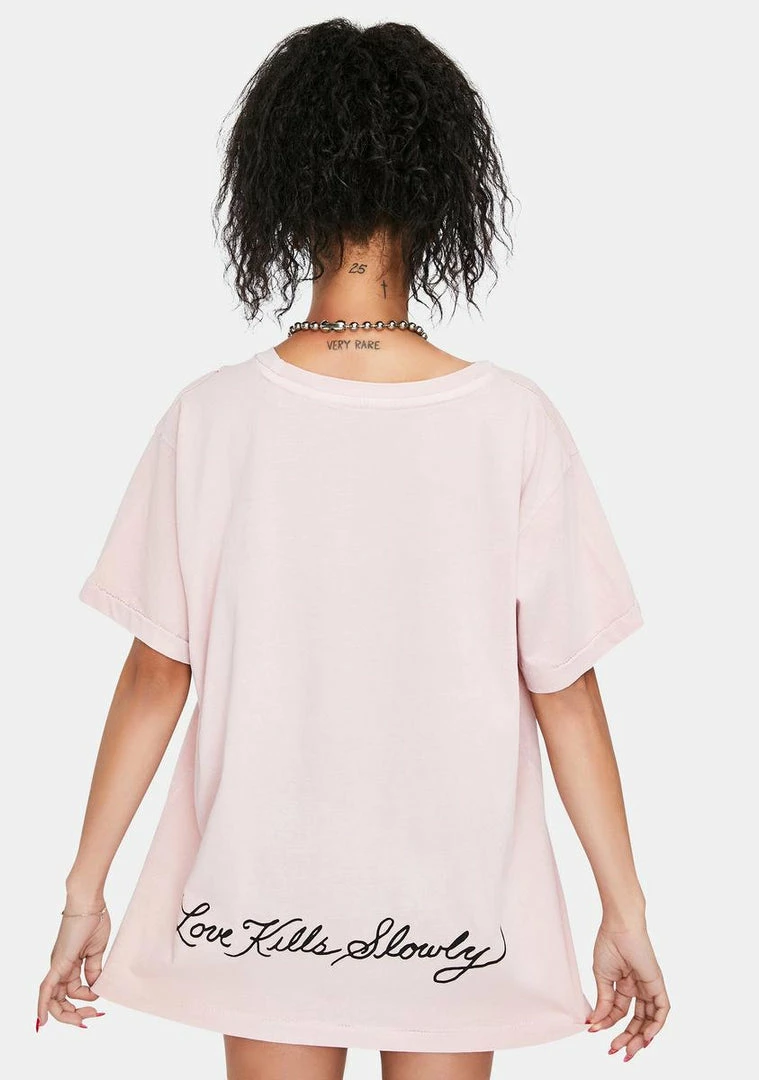 Best Sale 𧨠Ed Hardy Tops Soft Pink Graphic Tee π 6 Ed Hardy Tops Soft Pink Graphic Tee