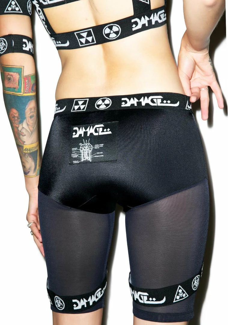 Best Sale ⌛ DAMAGE Bottoms Logo Garter Shorts ❤️ 6 DAMAGE Bottoms Logo Garter Shorts