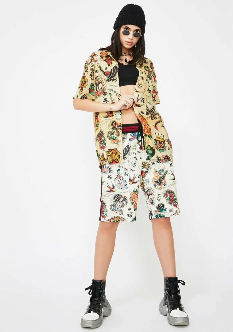 Deals ๐ Ed Hardy Printed Camp Button Up ๐ Shirt ๐ 5 Ed Hardy Printed Camp Button Up Shirt