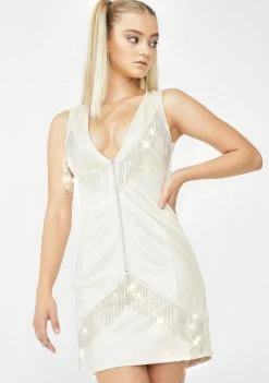 Elsie & Fred Cassie Rhinestone Fringe Mini Dress Dresses