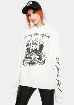 Cheap ⭐ Ed Hardy Cloud Dancer Graphic Hoodie Tops ❤️ 7 Ed Hardy Cloud Dancer Graphic Hoodie Tops