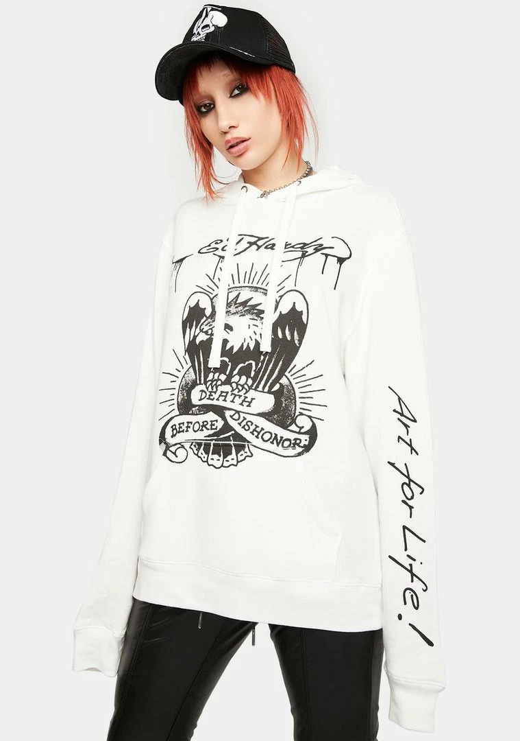 Cheap ⭐ Ed Hardy Cloud Dancer Graphic Hoodie Tops ❤️ 4 Ed Hardy Cloud Dancer Graphic Hoodie Tops