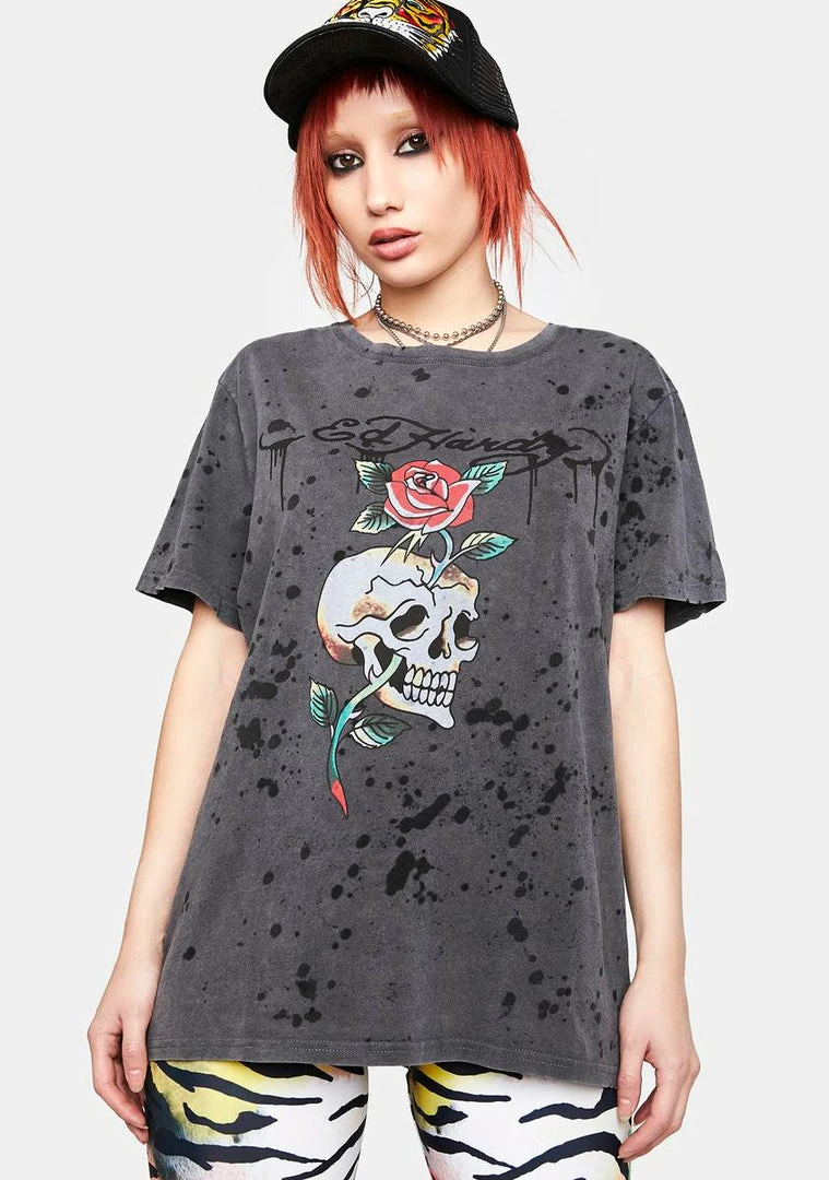 Best deal ๐งจ Ed Hardy Charcoal Splatter Graphic Tee ๐ 3 Ed Hardy Charcoal Splatter Graphic Tee