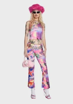 Elsie & Fred Pleasure Print Low Rise Trousers