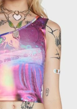 Elsie & Fred Pleasure Print Asymmetric Top