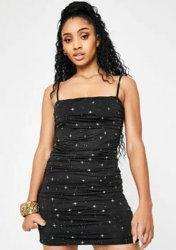Elsie & Fred Carrie Black Ruched Mini Dress