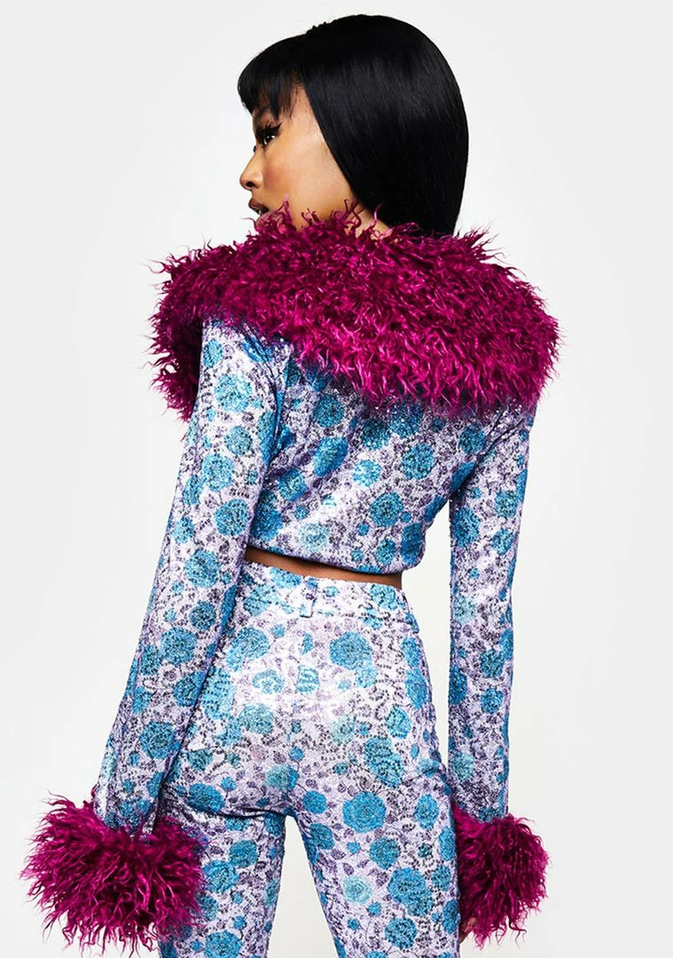 Budget ๐ Elsie & Fred Wild Rose Faux Fur Collar Cardigan ๐ 6 Elsie & Fred Wild Rose Faux Fur Collar Cardigan