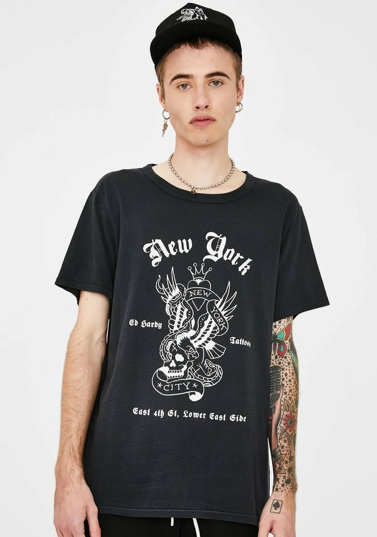 Cheapest β Ed Hardy New York Archive Graphic Tee Tops π 3 Ed Hardy New York Archive Graphic Tee Tops