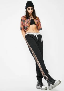 Ed Hardy Bottoms Slim Fit Tiger Stripe Track Pants