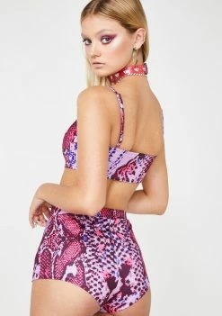 Elsie & Fred Rodeo Pink Snakeskin Hot Shorts