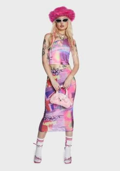 Wholesale ๐งจ Elsie & Fred Pleasure Print Mesh Midi ๐ Skirt ๐งจ 10 Elsie & Fred Pleasure Print Mesh Midi Skirt