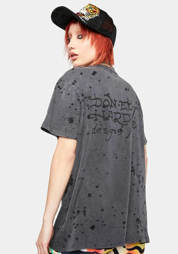 Best deal ๐งจ Ed Hardy Charcoal Splatter Graphic Tee ๐ 6 Ed Hardy Charcoal Splatter Graphic Tee