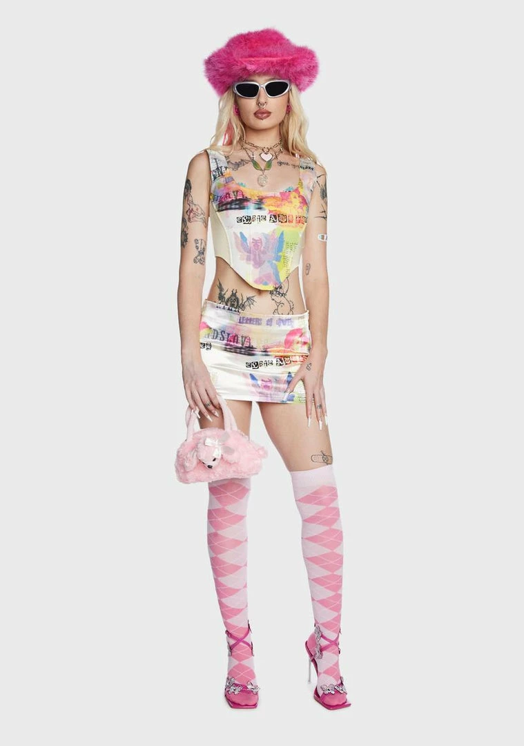 Outlet ๐งจ Elsie & Fred Renaissance Cherub Print Satin Corset Top ๐ฅฐ 5 Elsie & Fred Renaissance Cherub Print Satin Corset Top