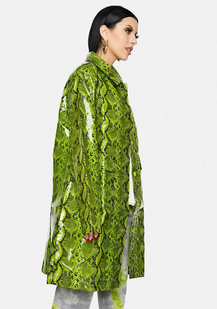 Brand new โ๏ธ Noize Outerwear Neon Lime Maya Snakeskin Trench ๐งฅ Coat ๐ 4 Noize Outerwear Neon Lime Maya Snakeskin Trench Coat