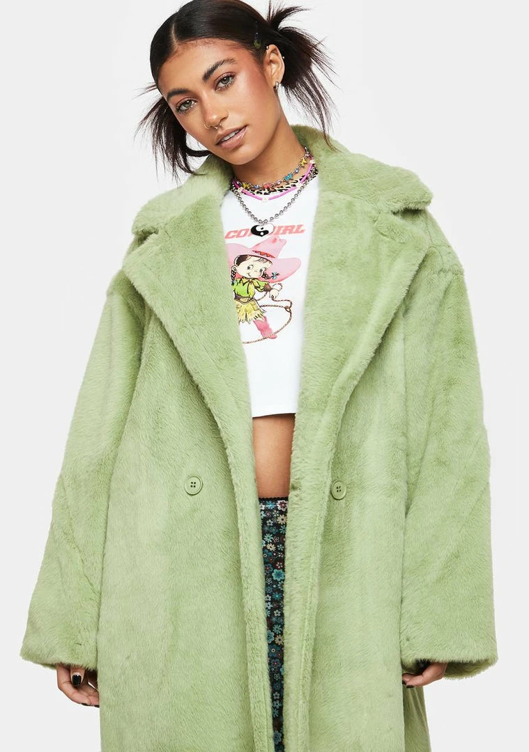 Buy 😍 Noize Outerwear Moss Estelle Faux Fur 🧥 Coat 🥰 3 Noize Outerwear Moss Estelle Faux Fur Coat