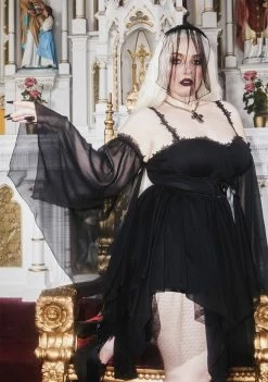 Unholy Mini Plus Minutes To Midnight Chiffon Dress