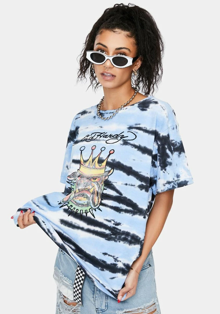 Buy ⌛ Ed Hardy Tops Blue Tie Dye Tee ✔️ 4 Ed Hardy Tops Blue Tie Dye Tee