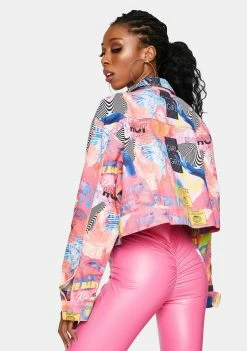 Deals π Elsie & Fred Empower Print Cropped Denim Jacket π― 9 Elsie & Fred Empower Print Cropped Denim Jacket