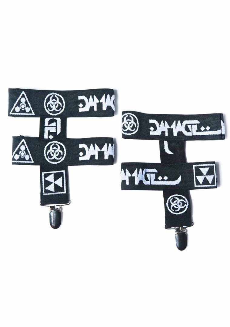 Coupon ⭐ DAMAGE Logo Garter Set 🧦 Socks & Tights 🔥 2 DAMAGE Logo Garter Set Socks & Tights