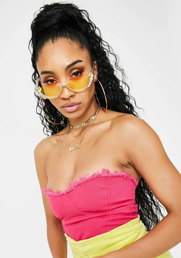 Top 10 π Elsie & Fred Marissa Hot Pink Denim Bustier Tops β 4 Elsie & Fred Marissa Hot Pink Denim Bustier Tops