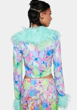 Promo ๐ Elsie & Fred Metamorphosis Faux Fur Trim Cardigan Top ๐ 9 Elsie & Fred Metamorphosis Faux Fur Trim Cardigan Top