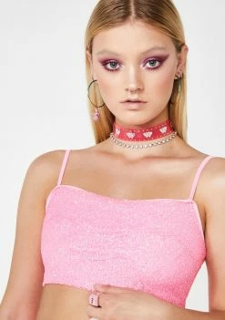 Elsie & Fred Pacific Palisades Glitter Crop Top Tops