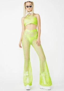 Promo π Elsie & Fred Memphis Lime Sheer Glitter Flares Bottoms π 8 Elsie & Fred Memphis Lime Sheer Glitter Flares Bottoms