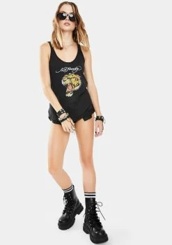 Outlet ๐ Ed Hardy Tops Tiger Graphic Tank ๐คฉ 8 Ed Hardy Tops Tiger Graphic Tank