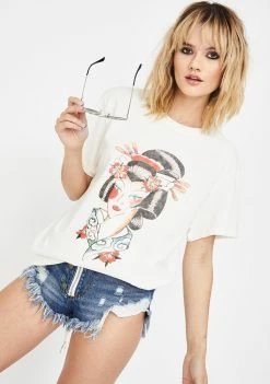 Ed Hardy Painted Lady Graphic Tee Tops