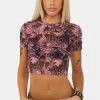 Best Pirce โญ Ed Hardy Graphic Crop Top DBD Eagle Crew Pink Power Mesh Top ๐ 2 Ed Hardy Graphic Crop Top DBD Eagle Crew Pink Power Mesh Top