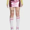 Elsie & Fred Cindy Metallic Low Rise Vegan Leather Mini Skirt