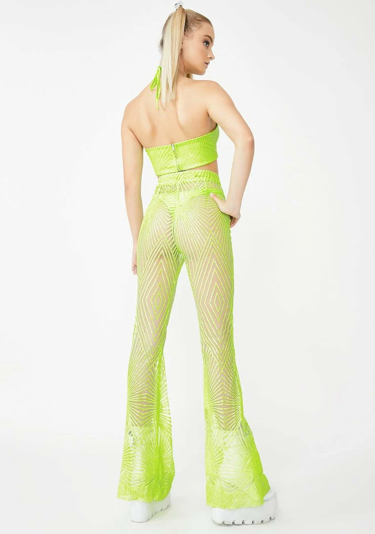 Promo π Elsie & Fred Memphis Lime Sheer Glitter Flares Bottoms π 6 Elsie & Fred Memphis Lime Sheer Glitter Flares Bottoms