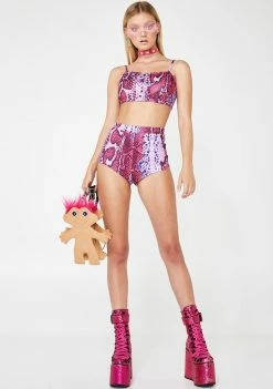 Promo ๐ Elsie & Fred Tops Rodeo Pink Snakeskin Crop Top ๐ 8 Elsie & Fred Tops Rodeo Pink Snakeskin Crop Top