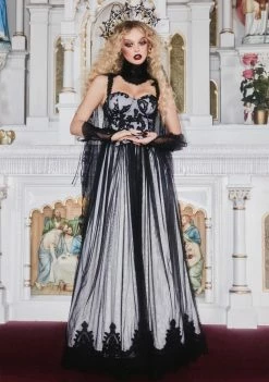 Unholy Dark As Night Tulle Maxi Dress