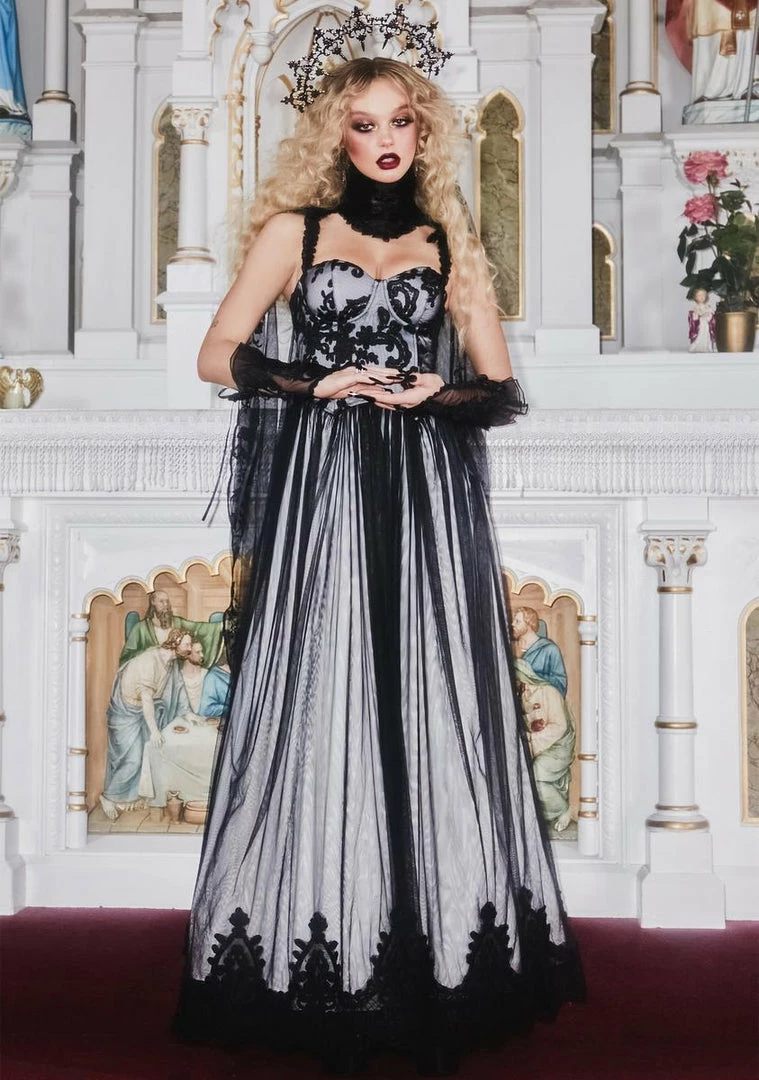 Promo โ๏ธ Unholy Dark As Night Tulle Maxi ๐ Dress โ 3 Unholy Dark As Night Tulle Maxi Dress