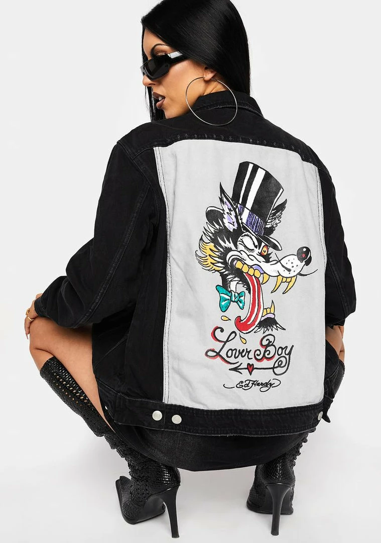 Best reviews of ๐ Ed Hardy Forever Lover Denim Jacket Outerwear ๐ 4 Ed Hardy Forever Lover Denim Jacket Outerwear